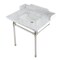 Kingston Brass 30 Carrara Marble Console Sink with Stainless Steel Legs, Marble WhitePolished Nickel LMS30M8SQ6ST - alternate 1